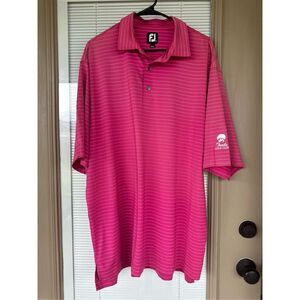 FootJoy pink and white striped golf polo size XL